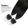Moresoo Micro Link Hair Extensions Human Hair Black Microlink Hiar Extensions Off Black Micro Ring Hair Extensions Human Hair Microlink Extensions 50G/50S 24Inch #1B