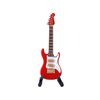Dselvgvu Wooden Miniature Electric Guitar with Stand and Case Mini Musical Instrument Miniature Dollhouse Model Birthday Present (Electric Guitar:Red, 3.92"x1.24"x0.37")