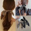 Silk Satin Bow hair Scrunchies for Women Girls Elastic Bowknot Hair Ties for Women Bowknots Hair Tie Hair Bows Ponytail Holder Bows hair Accessories Bow Scrunchie 3 Pcs