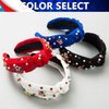 TailaiMei 4th of July Rhinestone Knotted Headband for Women, USA Flag Star Jeweled Crystal Embellished Ladies Twist Wide Hair Band Accessories Holiday Makeup Hair Hoop Gifts (Blue)