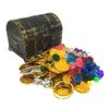 Kayzyue Pirate Treasure Chest Toy Box Pirate Treasure Gems Jewelry Gold Coins,Halloween Pirate Themed Cosplay Party Favors Decoration Storage Pirate Role Play Treasure Hunting Game - 172 Pcs