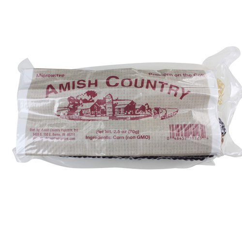 Amish Country Popcorn | Old Fashioned Microwave Popcorn | Non-GMO, Gluten Free, Microwaveable and Kosher (White & Red Corn on the Cob, 2 Pack)