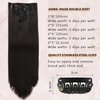 Clip In Hair Extensions Real Human Hair For Women Jet Black Hair Extensions 7pcs Per Set with 16 Clips 100% Remy Virgin Human Hair Clip In Extensions Double Weft Clips Straight Soft Hair 22inch