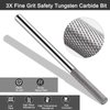 3XF Ultra Fine Cuticle Nail Drill Bit, 3/32" Medium Double Heads Nail Drill Bit, Safety Tungsten Carbide Cuticle Remover Nail File for Manicure Pedicure, Acrylic Gel Nail Bit for Home Salon