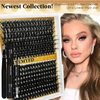 Fluffy Eyelash Extension Kit 80D+100D Lash Clusters DIY Lash Extension Kit 288Pcs False Mink Eyelashes Lash Extension Kit with Lash Bond and Seal and Lash Tweezers DIY at Home