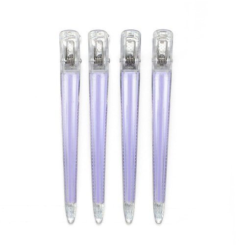 Drayas 4Pcs Hair Clips for Styling Sectioning, Professional Non Slip Silicone band Duck Bill Clips Salon Sectioning Clips, Hair Styling Hairdresser Accessories for Women (Purple)