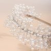BERYUAN Pearls Wedding Headpiece Women White Vintage Pearl Tiara Crown Hairbands Pealrs Silver Bride Headband Wedding Hair Accessories for Brides Bridesmaid