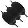LALAFINA 3Pcs Leather Hair Barrette with Stick Oval Shape Hair Pins Hairpin Ponytail Holders Hair Stick Headdress Hair Styling Stick for Women Girls (Black)