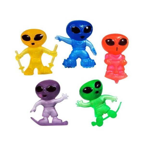 EFEXs 50 Small Mini Alien Figures - Neon Colors (Pack of 50 ) Party Favors