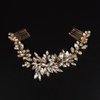 JWICOS Wedding Crystal Hair Comb Bridal Hair Comb Hair Clip Vine Headpiece Wedding Hair Accessories for Brides (Gold)