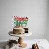 1 PCS Glitter Grinch Happy Birthday Cake Topper Assembled Merry Christmas Grinch Cake Pick for Christmas Theme Baby Shower Kids Birthday Party Cake Decorations Supplies