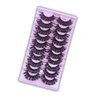 10 Pairs Pack Russian Strip Lashes Faux Mink Volume D Curl Eyelashes (Winged Deep Wave Faux Mink Volume D Curl Eyelashes)