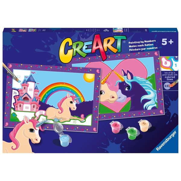 Ravensburger Magical Unicorns Paint by Numbers Kit for Kids - 23558 - Painting Arts and Crafts for Ages 5 and Up