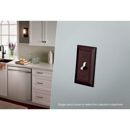 Brainerd 126381 Wood Architectural Single Toggle Switch/Duplex Wall Plate / Switch Plate / Cover, Espresso