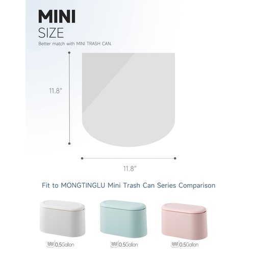 MONGTINGLU Mini Trash Bags for Mini Trash Can, 0.5 Gal 150 Counts / 5 Rolls Mini Trash Bags for Garbage Small Trash can Desktop Trash Can, Fit to 2 Liter or Less Trash Can (Clear)