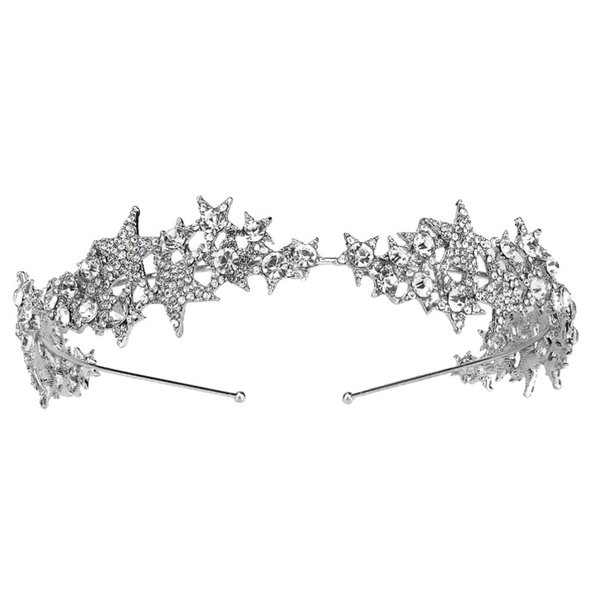 Beaupretty Rhinestone Hair Band Crystal Star Hair Hoop Bridal Crown Headband Wedding Tiara Headband Bridal Hair Accessories for Women Girls Brides