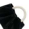Beatfull Evening Purse Women Pearl Handbags Soft Leather Ruched Bag Bridal Clutch for Wedding Party Prom Crossbody Purses Black