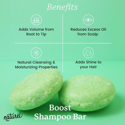 Naturel Boost Volumizing Shampoo Bar for Fine or Oily Hair, Volumizing Shampoo Bar, Vegan, Zero Waste, Cruelty Free, Made in USA