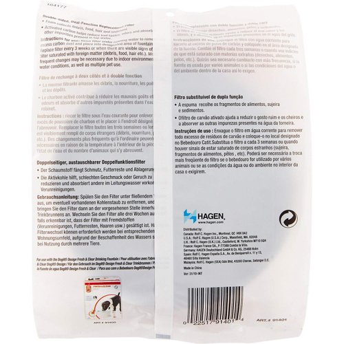 Dogit Replacement Drinking Water Fountain Filters, 3-Pack – Replacement Filters for Dogit Fresh & Clear Drinking Water Fountain and ZEUS H2EAU Elevated Dog and Cat Drinking Water Fountain