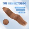 Sixstarhair Tape In Hair Extensions 18 Inch Thick Full Red Brown Hair Tape In Extensions Silky Straight Remy Human Hair Extensions [Color 30#-18 inch]