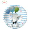 Elephant Baby Shower, Blue Elephant Birthday Party Supplies, 20 Plates and 20 Napkins, Elephant Theme Birthday Party Decoration for Boy