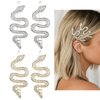 TEBIEKOY Snake Hair Pins with Sparkly Rhinestones Hair Clips, 4 Pcs Alloy Snake Hair Clips Set, Crystal Hair Accessories Headdress for Girls and Women