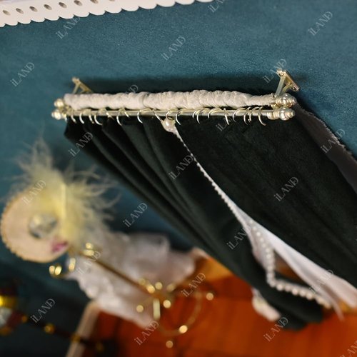 iLAND Dollhouse Accessories on 1/12 Scale, Dollhouse Decor of Curtain Rods (Luxury White)