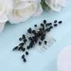 Denifery Black Teardrop Hair Comb Vintage Rhinestone Crystal Headpiece Bridal Side Combs Wedding Hair Accessories for Women and Girls