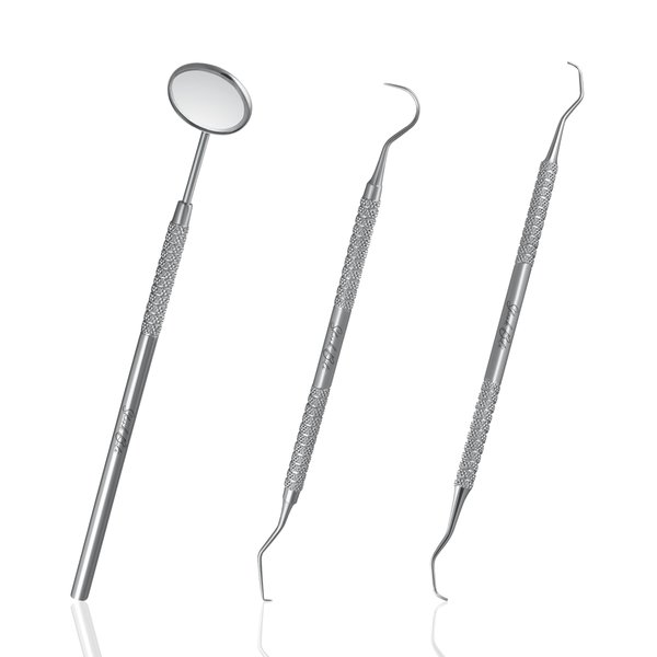 Teeth Cleaning Tools Stainless Steel Dental Scraper, Scaler Pick Plaque Remover Set of 3PCS