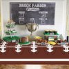 Ertyjikg 4 Pack Football Party Decorations Tablecloths Football Party Supplies Disposable Plastic Football Tablecloth for Football Birthday Party Decorations Game Day Tailgate Decorations, 87 X 51in