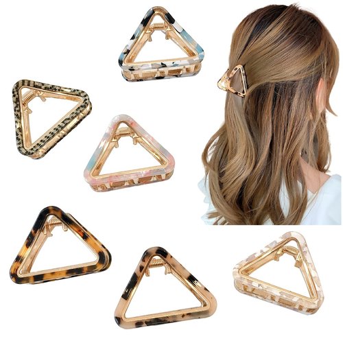 Yusier 6 PCS Small Hair Claw Clips 2 Inch Acetate Hair Jaw Clips 6 Colors Fashion Leopard Claw Hair Clips for Women Girls