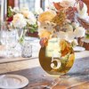 HZGUEOSTB Acrylic Wedding Table Numbers 1-15 with Stands,4.8"Round Mirror Gold Table Number Signs and Holders for Wedding Reception, Party, Event, Centerpiece Decoration (Gold, 1-15)