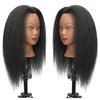WikNifo Real 100% Human Hair Mannequin Head with Stand for Hairdresser Practice Manikin Cosmetology Doll Training Head Braiding Styling
