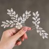 Heread Crystal Bride Wedding Hair Comb Silver Pearl Bridal Hair Piece Accessories for Women and Girls