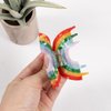 Rainbow Hair Claw Clip Non Slip 3inch Acrylic Acetate 90's Strong Hold Jaw Barrettes Cute for Women Girls Thin Thick Curly Hair Rainbow Pride Parade Accessory