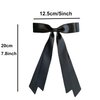 2PCS Silky Satin Ribbon Bow Hair Clips for Women Bowknot Hair Ponytail Holder Accessories for Women Girls Toddlers Teens Kids Party Wedding Prom Daily Outfits (Black+Brown)