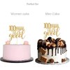 Gold Glitter 100 Never Looked This Good Cake Topper, Women Gold Happy 100th Birthday Cake Topper, Birthday Party Decorations, Supplies