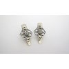 2 small silver metal flower alligator hair clips for fine thin hair