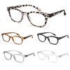 BLS BLUES Reading Glasses for Women/Men Blue Light Blocking, Computer Readers Anti Migraine/Eye Strain Blocker Eyewear 5Packs (Leopard/Tortoise/Black/Grey/Clear, 1.0)
