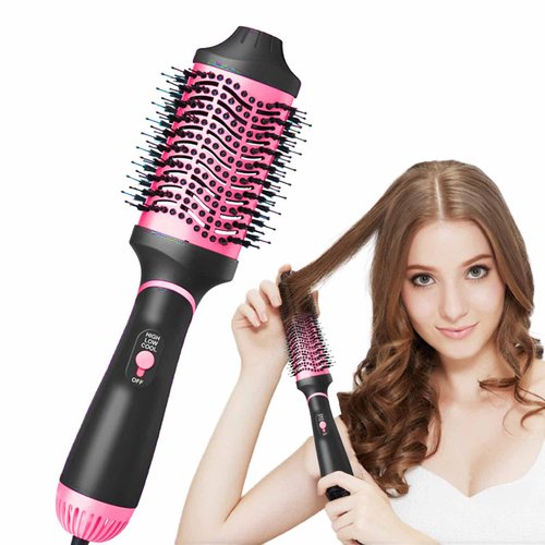 Roewol Nil Hair Dryer Brush, 4-in-1 Styling Tool, Compact, Red, Aluminum