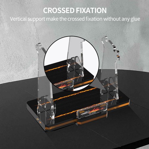 NAOCARD Acrylic Display Stand for (Back to The Future Time Machine Lego 10300) Car Building Block Model, Customised Collection Clear Display Riser Holder