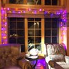 Dazzle Bright Purple and Orange Fairy String Lights, 4 Pack Total 80FT 240LED Copper Wire Battery Operated Waterproof Lights, Halloween Decorations for Indoor Home Outdoor Patio Yard Party Decor