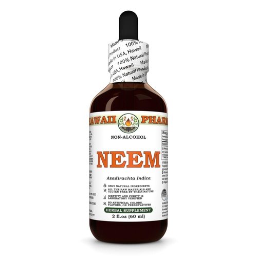 Neem Alcohol-Free Liquid Extract, Organic Neem (Azadirachta Indica) Dried Leaf Glycerite Natural Herbal Supplement, Hawaii Pharm, USA 2 fl.oz