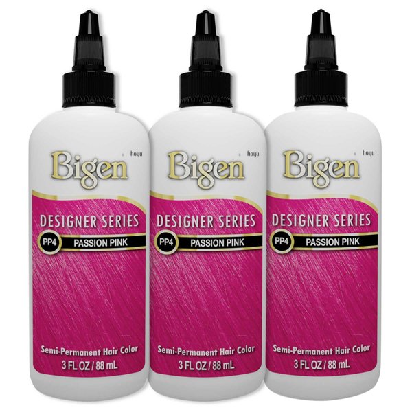 PP4 Passion Pink Bigen Designer Series Semi Permanent Hair Color (3 Pack)
