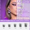 MayIFindYou Fluffly Lash Clusters 72 Pcs D Curl DIY Eyelash Extensions Volume Faux Mink Lash Extension Reusable Individual Lash Clusters Natural Look with Tweezer Mixed Lashes (MIX 8-16mm, Violet-A03)