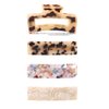Formery 4PCS Acrylic Hair Claw Clips Leopard Fancy Hair Clips Nonslip Thick Hair Barrette Jaw Clamp Curly Hair Accessories for Women