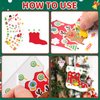 COCHIE 48Pcs DIY Christmas Craft Kits for Kids, Christmas Tree Stockings Ornaments Kit, Make Your Own Christmas Stockings Craft Xmas Party Decor DIY Stockings Cutouts for Holiday Handcraft Supplies