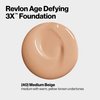 Revlon Liquid Foundation, Age Defying 3XFace Makeup, Anti-Aging and Firming Formula, SPF 30, Longwear Medium Buildable Coverage with Natural Finish, 040 Medium Beige, 1 Fl Oz