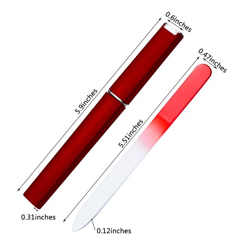 6 Pack Glass Nail Files with Case Stocking Stuffers for Women Crystal Glass Fingernail Files for Natural Nails Double Sided Nail File Gifts Manicure Set for Gentle Nail Care, 6 Colors