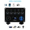 Kohree 5 Gang Rocker Switch Panel 12V Waterproof Toggle Switch Panel Led Aluminum Digital Voltmeter Display QC 3.0 Dual USB Charger Port DC 12/24 Volt Socket for RV Boat Car Vehicles Truck Marine